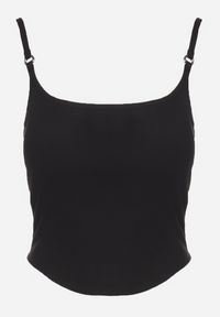 Born2be - Czarny Top na Regulowanych Ramiączkach Deviosa. Okazja: na co dzień. Kolor: czarny. Materiał: materiał. Długość rękawa: na ramiączkach. Styl: klasyczny, elegancki, casual #4