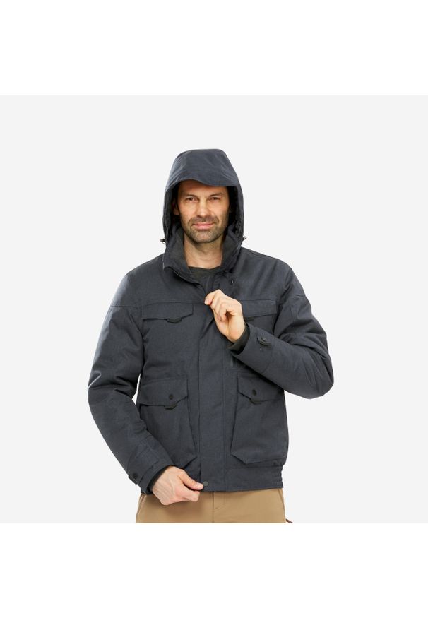 quechua - Kurtka turystyczna męska zimowa Quechua NH500 -10°C wodoodporna. Kolor: czarny. Sezon: zima. Sport: wspinaczka, turystyka piesza