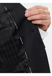 Karl Lagerfeld - KARL LAGERFELD Marynarka 155270 541009 Czarny Slim Fit. Typ kołnierza: dekolt w karo. Kolor: czarny. Materiał: syntetyk #5