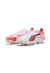 Puma - Buty piłkarskie ULTRA 5 PRO FG/AG PUMA White Black Glowing Red. Kolor: biały, czerwony, wielokolorowy, czarny. Sport: piłka nożna