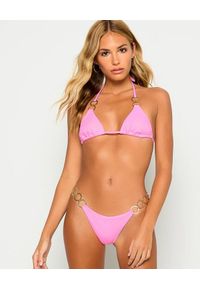 BEACH BUNNY - Różowy top od bikini Nadia. Kolor: wielokolorowy, fioletowy, różowy. Materiał: materiał. Wzór: aplikacja