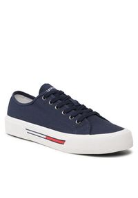 Tommy Jeans Tenisówki Canvas Sneaker EM0EM01299 Granatowy. Kolor: niebieski. Materiał: materiał #3