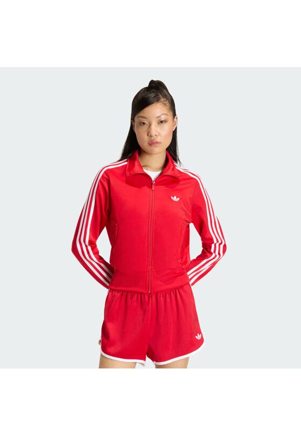 Adidas - adidas Bluza Firebird Classic KQ6529 Czerwony Regular Fit. Kolor: czerwony. Materiał: syntetyk