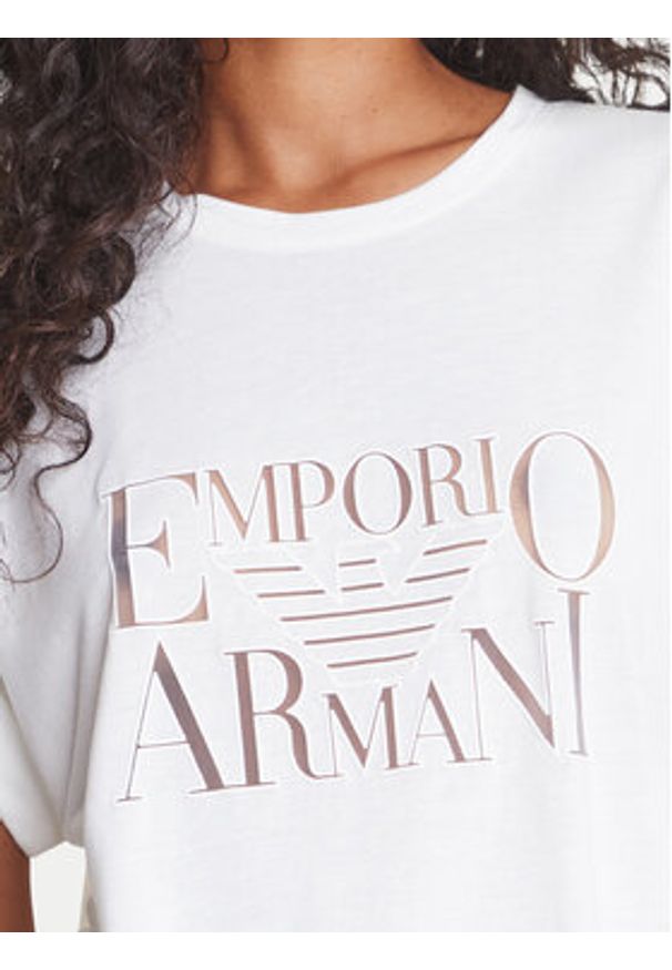 Emporio Armani T-Shirt EW000616 AF12187 U1131 Biały Loose Fit. Kolor: biały. Materiał: wiskoza