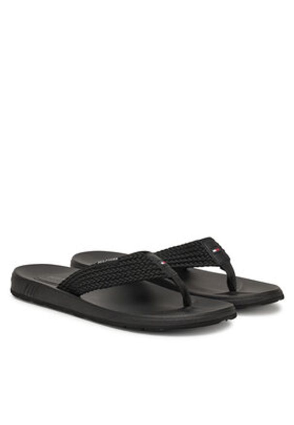 TOMMY HILFIGER - Tommy Hilfiger Japonki Molded Web Beach Sandal FM0FM05434 Czarny. Kolor: czarny. Materiał: materiał