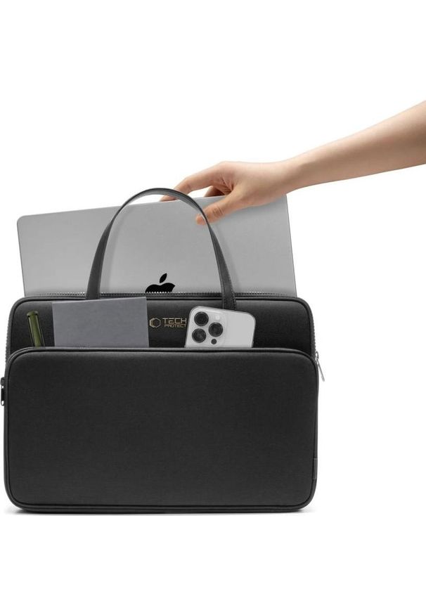 TECH-PROTECT - Torba Tech-Protect Carrying Bag Laptop 15-16 Black. Materiał: materiał. Styl: biznesowy, casual, elegancki