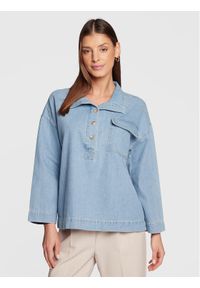 Moss Copenhagen Koszula jeansowa Caralisa 16930 Błękitny Regular Fit. Kolor: niebieski. Materiał: bawełna