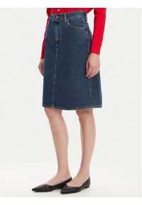 TOMMY HILFIGER - Tommy Hilfiger Spódnica jeansowa WW0WW45666 Granatowy Straight Fit. Kolor: niebieski. Materiał: bawełna