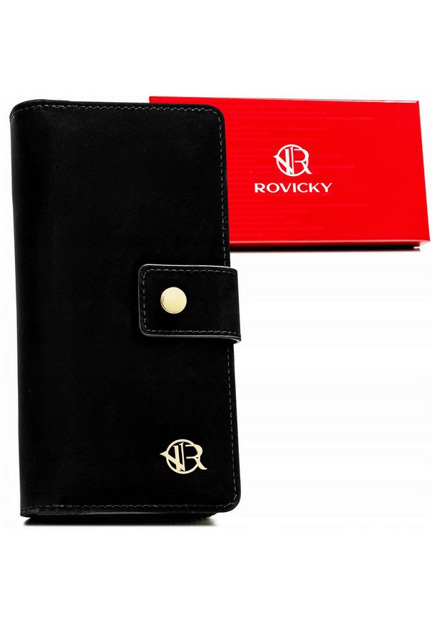 ROVICKY - Portfel damski Rovicky R-POR-01-V36 czarny. Kolor: czarny. Materiał: skóra ekologiczna