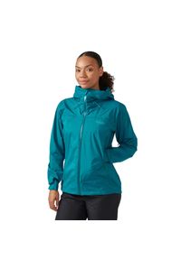 Kurtka przeciwdeszczowa damska Rab Downpour Plus 2.0 Jacket z kapturem. Typ kołnierza: kaptur. Kolor: zielony