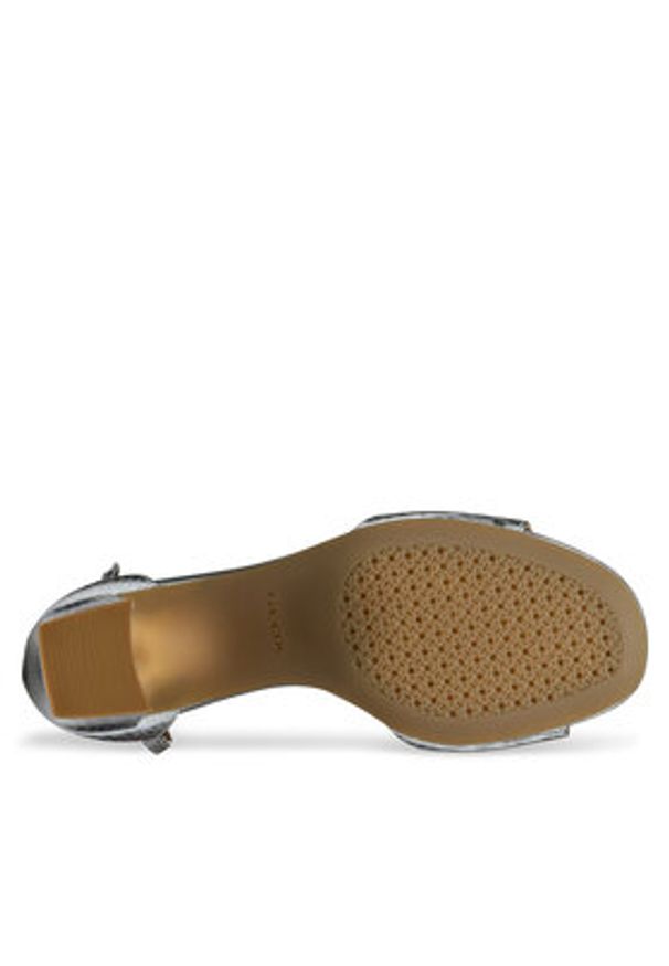 Geox Sandały D New Eraklia 80 D35RPA 000KY C1007 Srebrny. Kolor: srebrny. Materiał: skóra