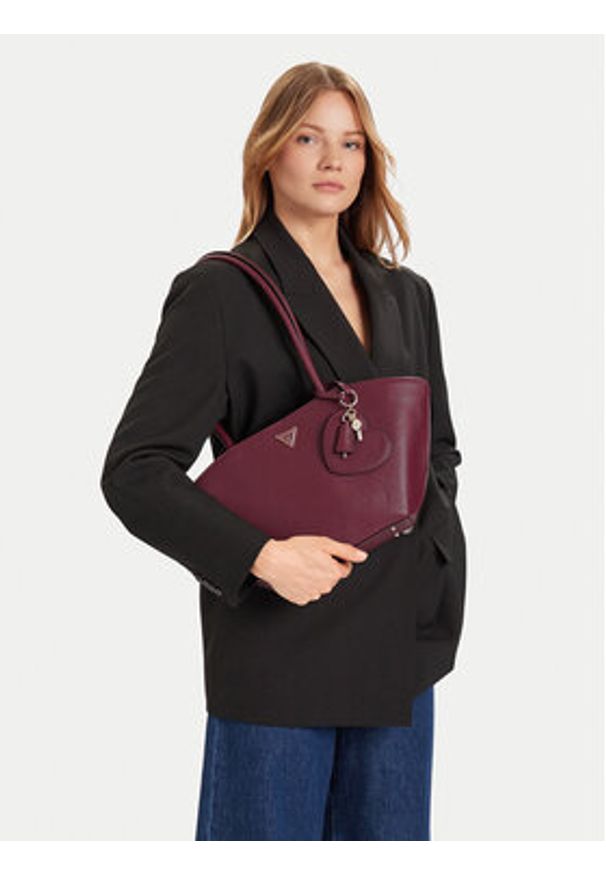 Guess Torebka Bolena HWZG92 07090 Bordowy. Kolor: czerwony. Materiał: skórzane