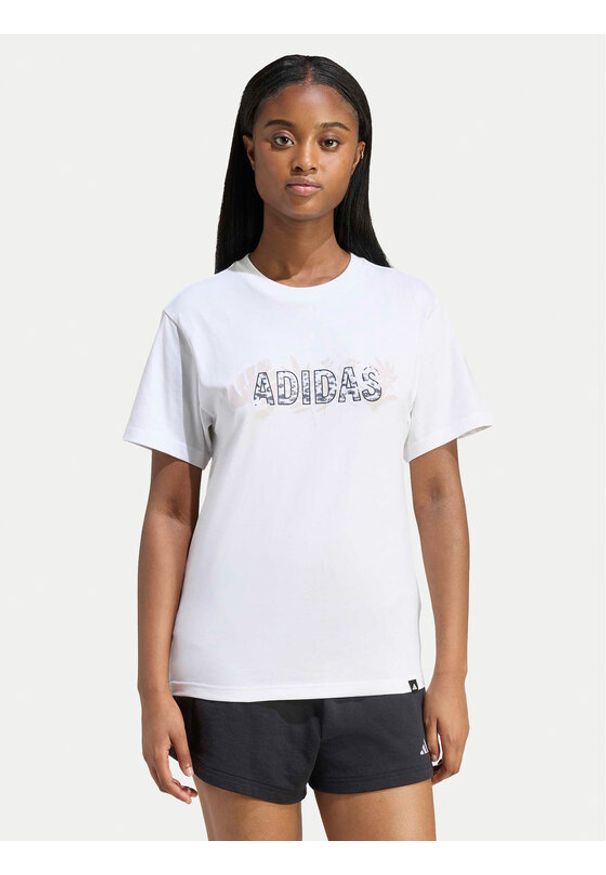 Adidas - adidas T-Shirt Animal Graphic KB7146 Biały Regular Fit. Kolor: biały. Materiał: bawełna