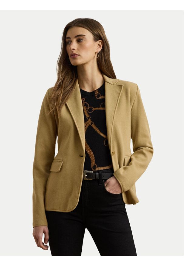 Lauren Ralph Lauren - LAUREN RALPH LAUREN Marynarka 200971364002 Beżowy Straight Fit. Kolor: beżowy. Materiał: bawełna