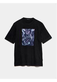 Sisley T-Shirt 3I1XS103I Czarny Regular Fit. Kolor: czarny. Materiał: bawełna #3