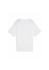 Puma - Damska luźna koszulka Essentials z logo No.1 PUMA White. Kolor: biały. Materiał: guma. Wzór: nadruk. Sport: fitness