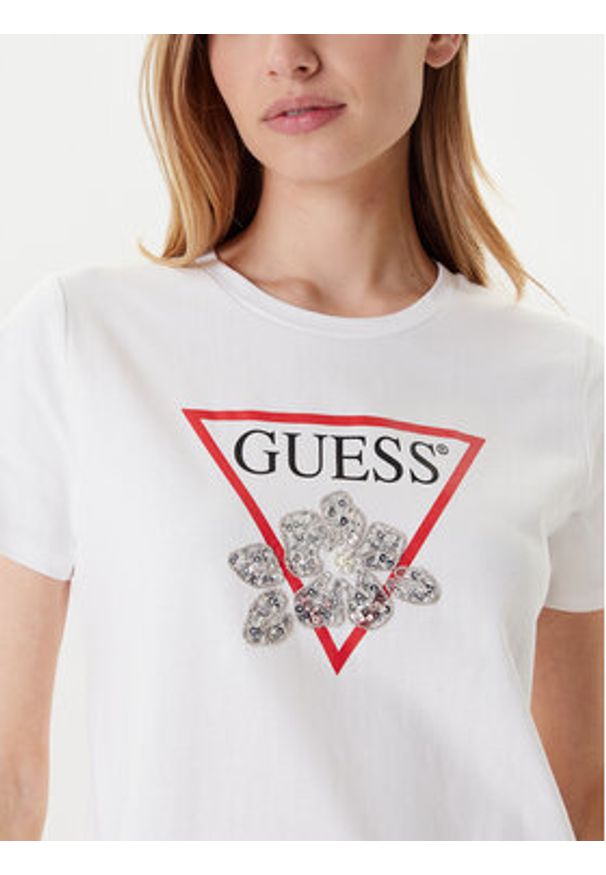 Guess T-Shirt W5YI38 I3Z14 Biały Regular Fit. Kolor: biały. Materiał: bawełna