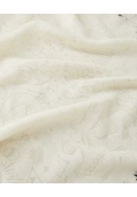Alexander McQueen - ALEXANDER MCQUEEN - Biała chusta z czaszkami. Kolor: biały. Materiał: materiał. Styl: elegancki