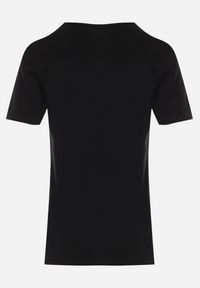 Born2be - Czarny T-shirt z Okrągłym Dekoltem Idudia. Kolor: czarny. Materiał: dzianina #5
