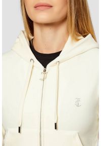 Juicy Couture - JUICY COUTURE Kremowa bluza damska Madison Outline Hoodie, Rozmiar S. Okazja: na co dzień. Kolor: beżowy. Materiał: materiał. Styl: casual #6