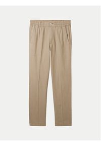 Tom Tailor Denim Spodnie materiałowe 1040251 Beżowy Tapered Fit. Kolor: beżowy. Materiał: bawełna
