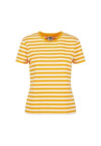 Damska koszulka w regularne paski Urban Classics. Kolor: biały. Materiał: bawełna. Wzór: paski #1