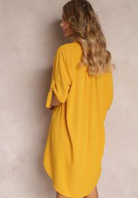 Renee - Żółta Pudełkowa Sukienka Oversize z Kołnierzykiem Zaya. Kolor: żółty. Typ sukienki: oversize #2