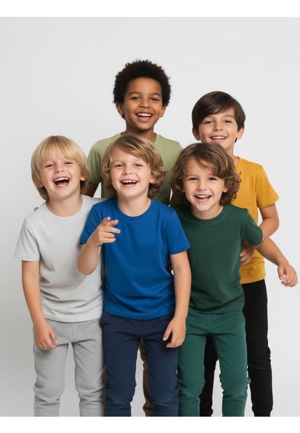 Sinsay - Bawełniana koszulka 5 pack - szary. Kolor: szary. Materiał: bawełna