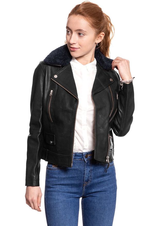 Lee - DAMSKA KURTKA SKÓRZANE LEE LEATHER PERFECTO BLACK L58YAY01. Materiał: skóra