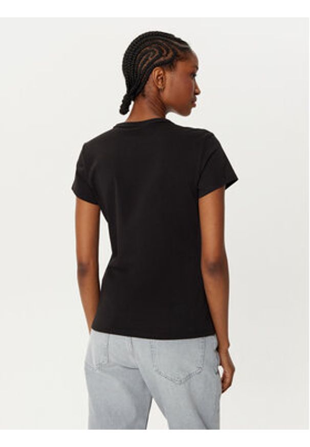 Calvin Klein T-Shirt Satin K20K207974 Czarny Regular Fit. Kolor: czarny. Materiał: bawełna