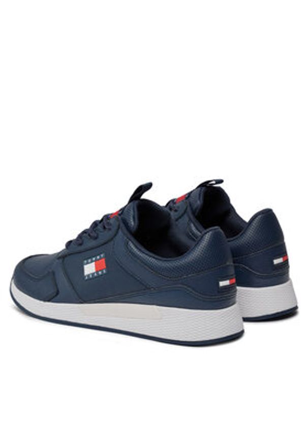 Tommy Jeans Sneakersy Flexi Runner EM0EM01409 Granatowy. Kolor: niebieski. Materiał: skóra