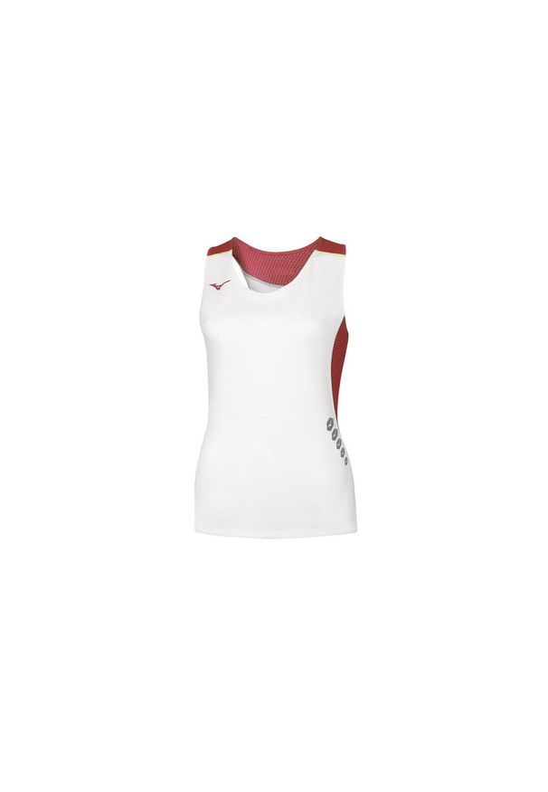 T-shirt damski bez rękawów premium Mizuno JPN. Kolor: wielokolorowy, niebieski, żółty. Długość rękawa: bez rękawów. Sport: bieganie