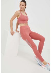 adidas Performance legginsy do biegania Own the Run Winter damskie kolor pomarańczowy z nadrukiem. Kolor: pomarańczowy. Materiał: skóra, materiał. Wzór: nadruk. Sport: bieganie #3