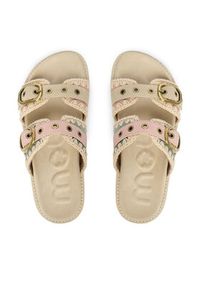 Mou Klapki MU.SW461023A Kolorowy. Materiał: skóra, zamsz. Wzór: kolorowy #4