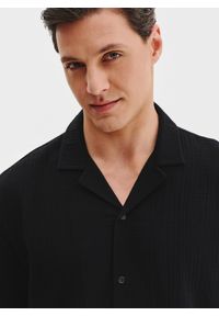 Pako Lorente - Bawełniana koszula męska w kolorze czarnym. Okazja: na co dzień. Kolor: czarny. Materiał: bawełna. Długość rękawa: krótki rękaw. Długość: krótkie. Sezon: lato. Styl: casual #2