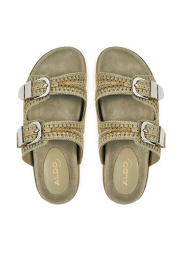 Aldo Klapki Bohodream 13967605 Zielony. Kolor: zielony. Materiał: materiał