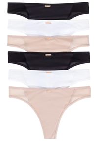 bonprix - Stringi z kolekcji Feel Comfort z mikrofibry (6 par). Kolor: biały. Materiał: mikrofibra #1