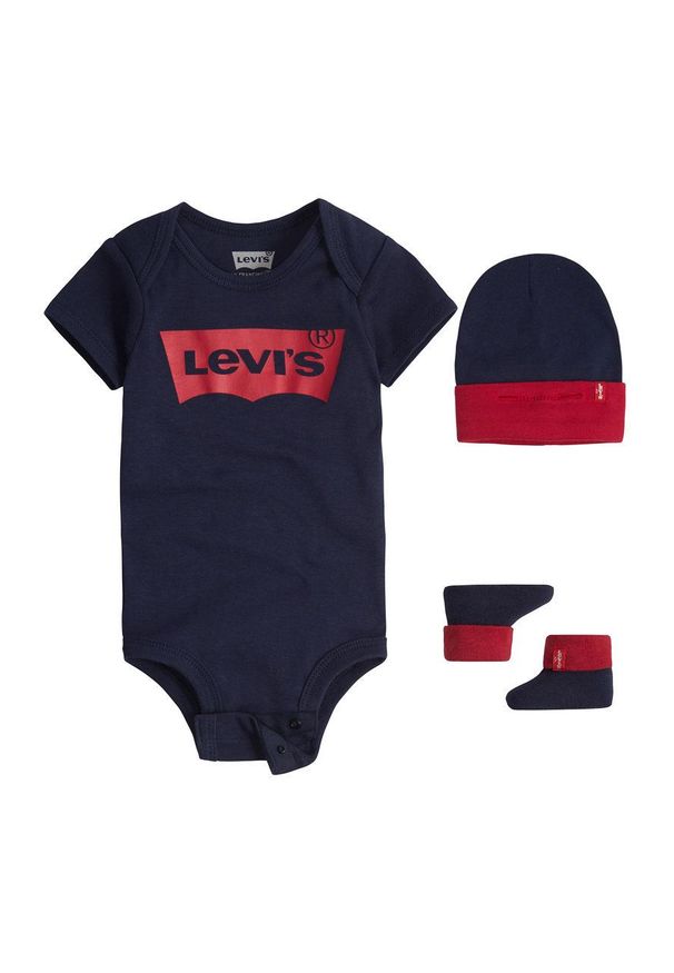 Levi's® - Levi's Komplet niemowlęcy kolor granatowy. Okazja: na spotkanie biznesowe, na co dzień. Kolor: niebieski. Wzór: nadruk. Styl: biznesowy, casual