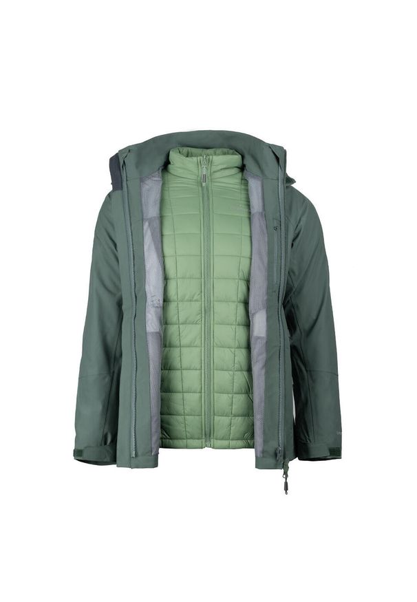 Bergson - Kurtka męska 3w1 Everfolk 1. Kolor: zielony. Sport: turystyka piesza