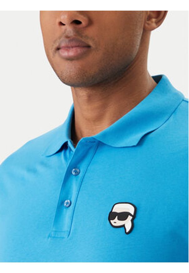 Karl Lagerfeld - KARL LAGERFELD Polo 745710 562224 Niebieski Regular Fit. Typ kołnierza: polo. Kolor: niebieski. Materiał: bawełna