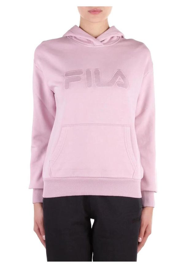 Damska bluza z kapturem Fila Bischkek. Typ kołnierza: kaptur. Kolor: różowy. Materiał: poliester, bawełna