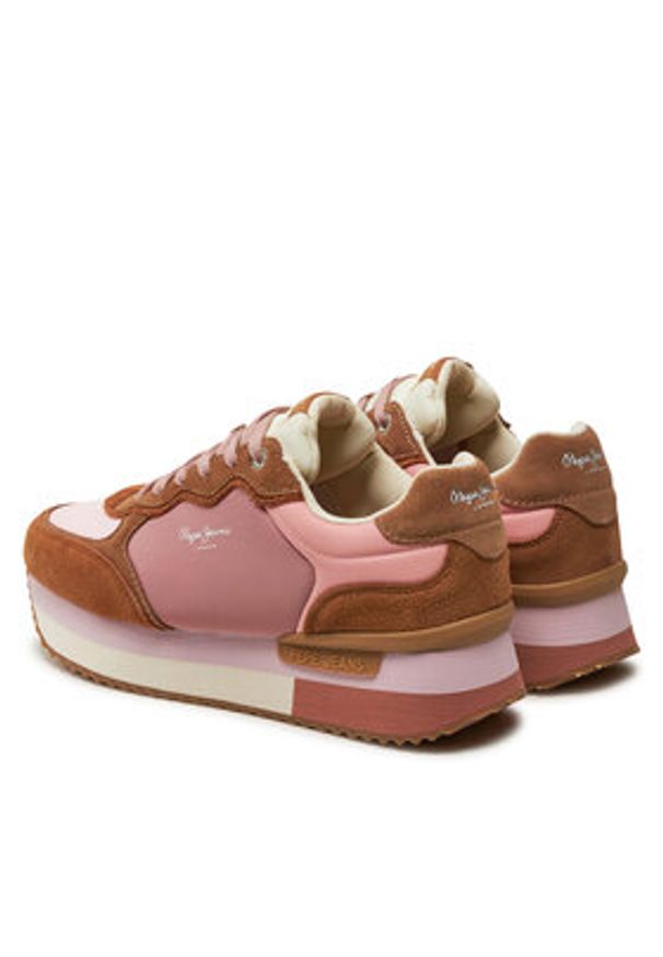 Pepe Jeans Sneakersy PLS60025 Brązowy. Kolor: brązowy. Materiał: skóra