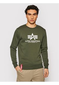 Alpha Industries Bluza Basic Sweater 178302 Zielony Regular Fit. Kolor: zielony. Materiał: bawełna