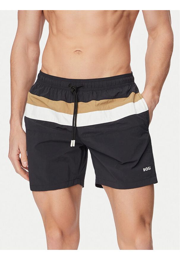 BOSS Szorty kąpielowe Louis 50539210 Czarny Regular Fit. Kolor: czarny. Materiał: syntetyk