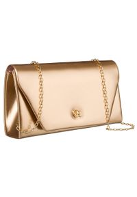 ROVICKY - Kopertówka damska Rovicky złota R-XS006. Kolor: złoty. Wzór: gładki. Styl: elegancki