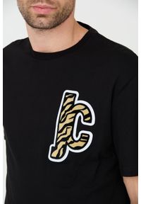Just Cavalli - JUST CAVALLI Czarny męski T-shirt R Patch JC, Rozmiar L. Kolor: czarny #3