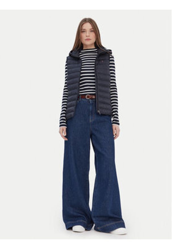 TOMMY HILFIGER - Tommy Hilfiger Bezrękawnik Global Stripe WW0WW42051 Granatowy Regular Fit. Kolor: niebieski. Materiał: syntetyk. Długość rękawa: bez rękawów