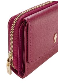 Ochnik - Mały różowy skórzany portfel damski. Kolor: różowy. Materiał: skóra #6