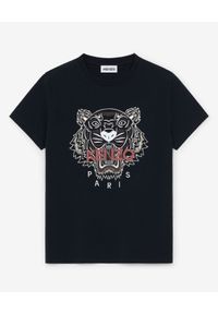 Kenzo - KENZO - Czarny t-shirt Tiger. Kolor: czarny. Materiał: bawełna. Wzór: aplikacja, nadruk. Styl: klasyczny #3