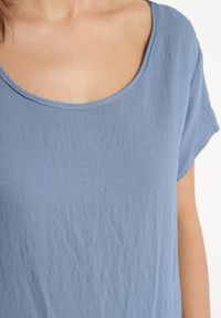 Born2be - Niebieska Rozkloszowana Wiskozowa Sukienka Trivoria. Okazja: na co dzień. Kolor: niebieski. Materiał: wiskoza. Długość rękawa: krótki rękaw. Typ sukienki: rozkloszowane. Styl: elegancki, casual #6